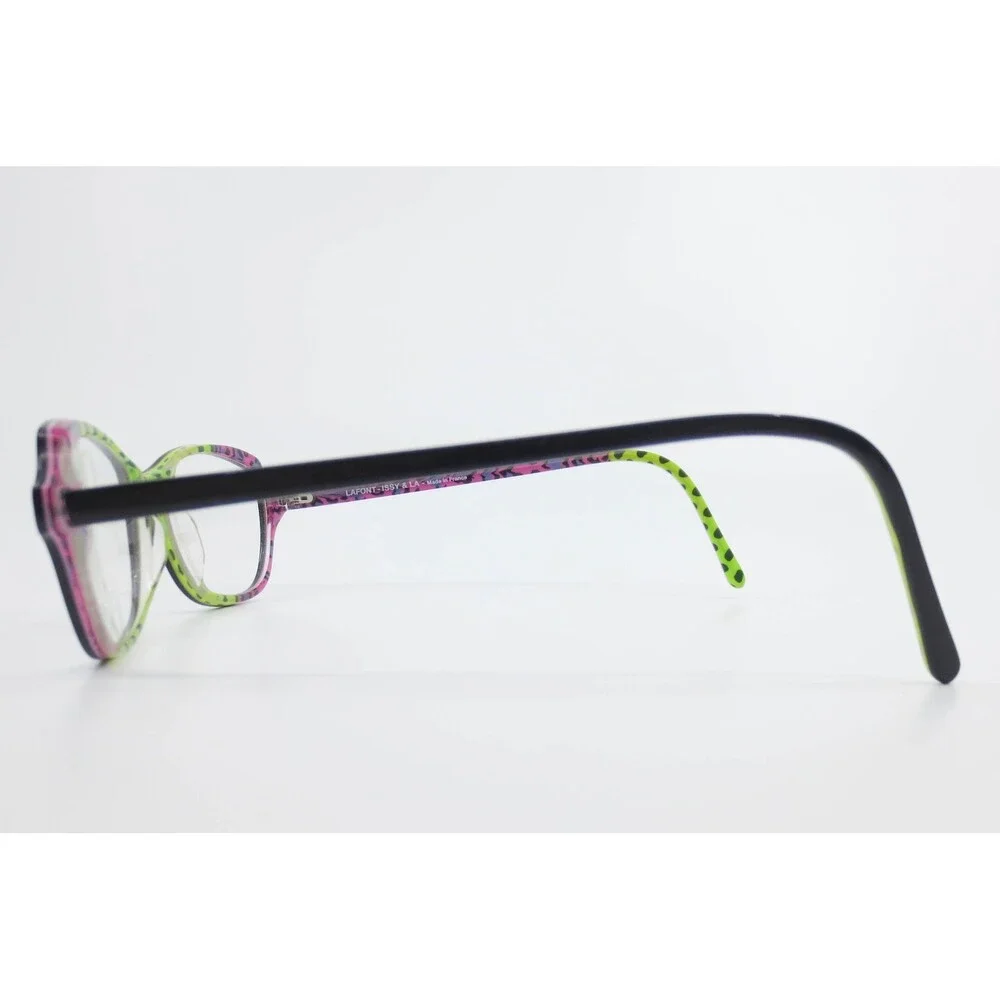 Lafont Issy & La Indiana Eyeglasses Black Pink Green Pattern 50-17-137 France